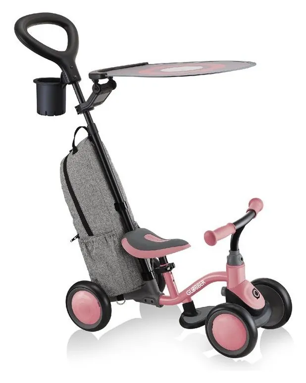 Біговел дитячий GLOBBER серії LEARNING BIKE 3в1 DELUXE, пастельно-рожевий, до 20кг, 4 колеса (DWT_639-211)