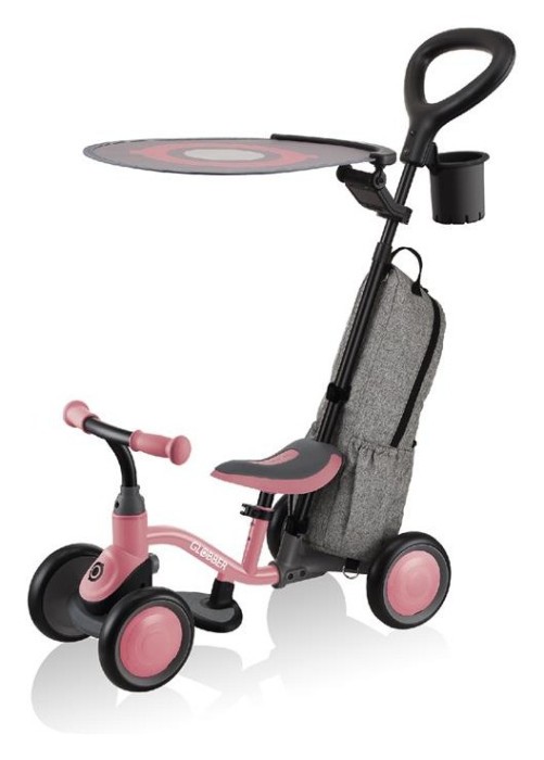 Біговел дитячий GLOBBER серії LEARNING BIKE 3в1 DELUXE, пастельно-рожевий, до 20кг, 4 колеса