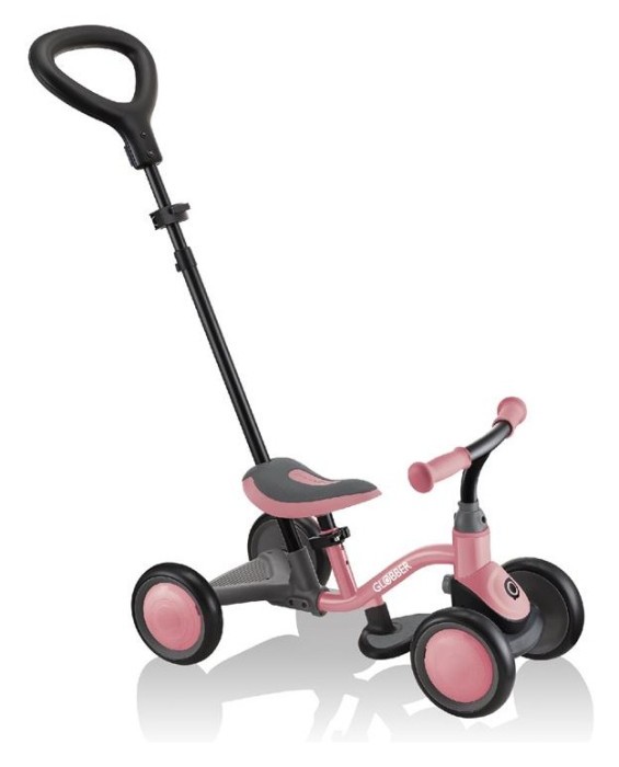 Біговел дитячий GLOBBER серії LEARNING BIKE 3в1 DELUXE, пастельно-рожевий, до 20кг, 4 колеса