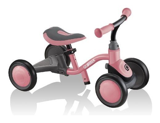 Біговел дитячий GLOBBER серії LEARNING BIKE 3в1 DELUXE, пастельно-рожевий, до 20кг, 4 колеса, укр, укр