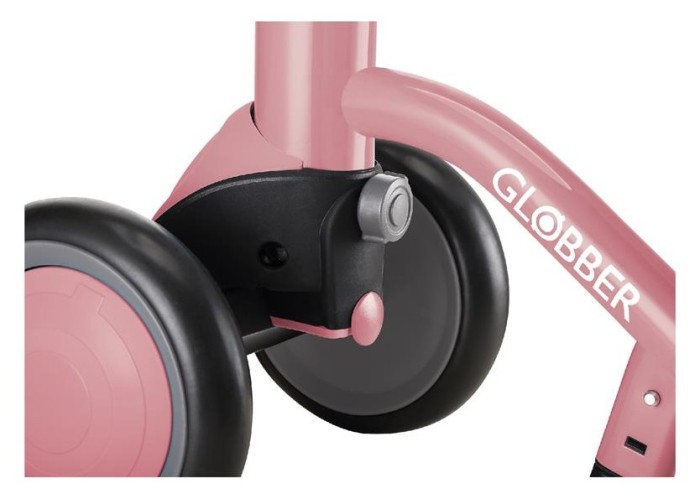 Біговел дитячий GLOBBER серії LEARNING BIKE 3в1 DELUXE, пастельно-рожевий, до 20кг, 4 колеса, укр, укр