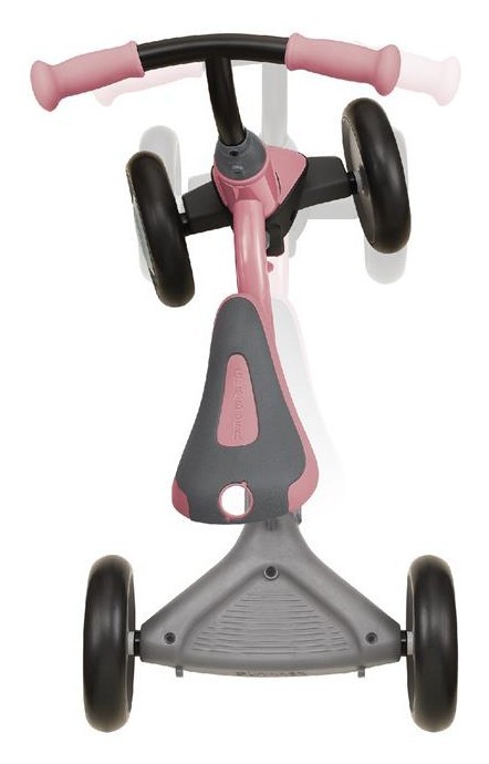 Біговел дитячий GLOBBER серії LEARNING BIKE 3в1 DELUXE, пастельно-рожевий, до 20кг, 4 колеса, укр, укр