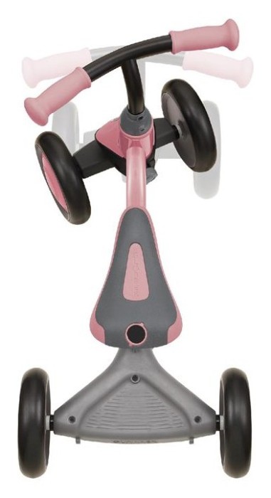 Біговел дитячий GLOBBER серії LEARNING BIKE 3в1 DELUXE, пастельно-рожевий, до 20кг, 4 колеса, укр, укр