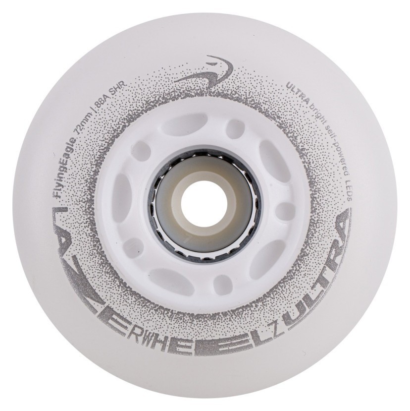 Светящиеся колеса для роликов Flying Eagle Lazerwheelz Ultra 88A 4 шт белые 80 мм
