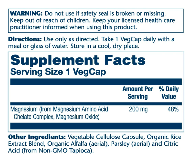 Magnesium 200mg - 100 vcaps