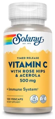 Vitamin C with Rose Hips & Acerola, Timed Release 500mg - 100 vcaps