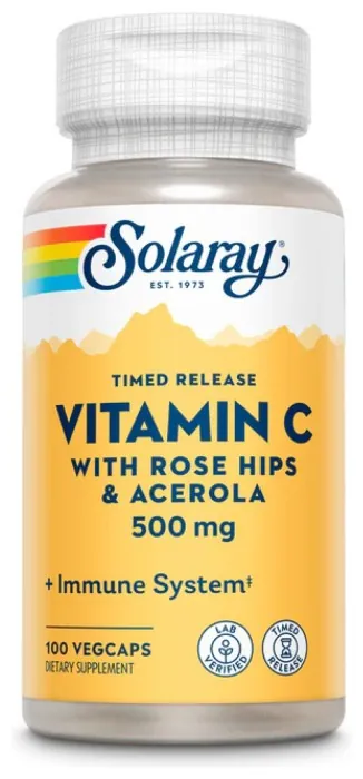 Vitamin C with Rose Hips & Acerola, Timed Release 500mg - 100 vcaps