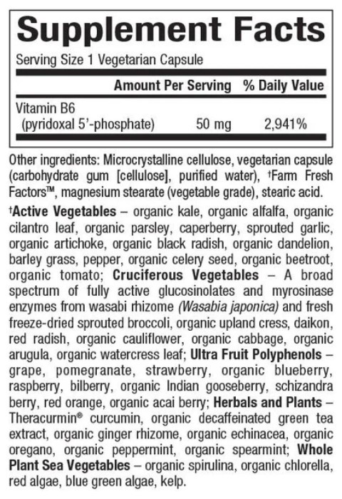 BioCoenzymated Pyridoxal 5'-phosphate 50mg - 30 vcaps