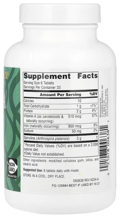 Spirulina 500 mg - 200 tabs
