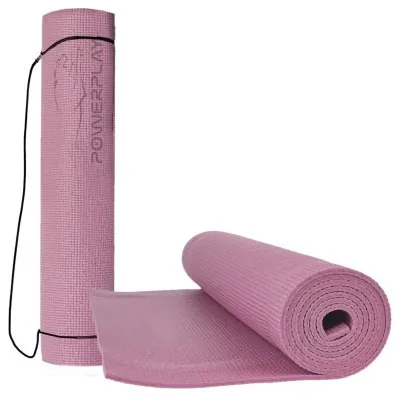 Коврик для йоги та фітнесу PowerPlay 4010 PVC Yoga Mat Рожевий (173x61x0.6)