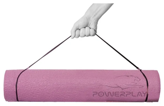 Коврик для йоги та фітнесу PowerPlay 4010 PVC Yoga Mat Рожевий (173x61x0.6)