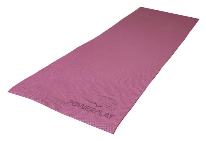 Коврик для йоги та фітнесу PowerPlay 4010 PVC Yoga Mat Рожевий (173x61x0.6)