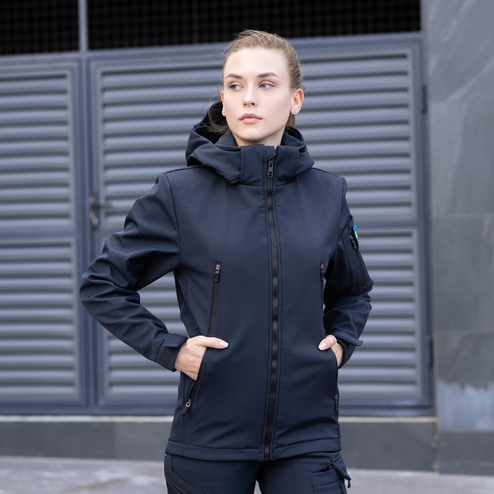 Жіноча тактична демісезонна темно-синя куртка Pobedov Motive, укр, укр