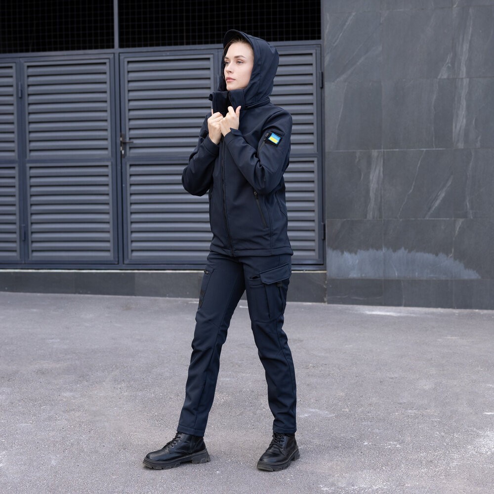 Жіноча тактична демісезонна темно-синя куртка Pobedov Motive, укр, укр