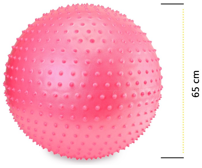 М'яч для фітнесу (фітбол) Cornix 65 см масажний Anti-Burst XR-0485 Pink