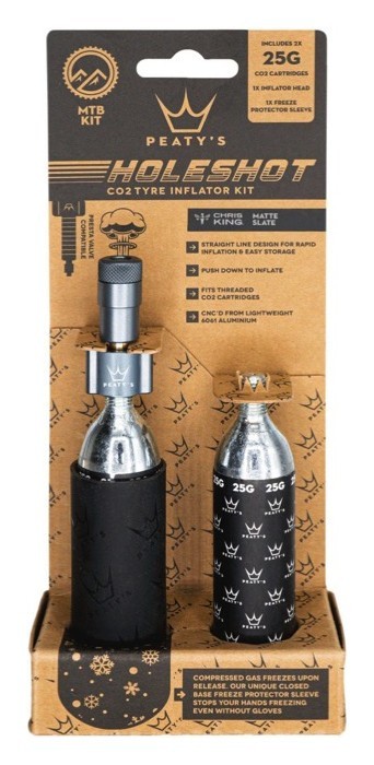 Насос Peaty's Holeshot CO2 Tyre Inflator, MTB 25g, Slate