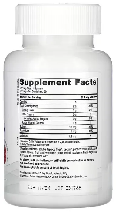 Zero Sugar Melatonin - 60 gummies (До 01.27)
