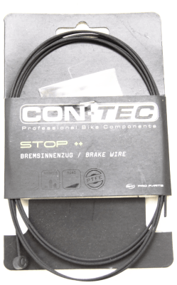 Трос тормозной 1800мм с концевиком, нержавеющая сталь, тефлоновое покрытие, черный Slick Stainless with Tef