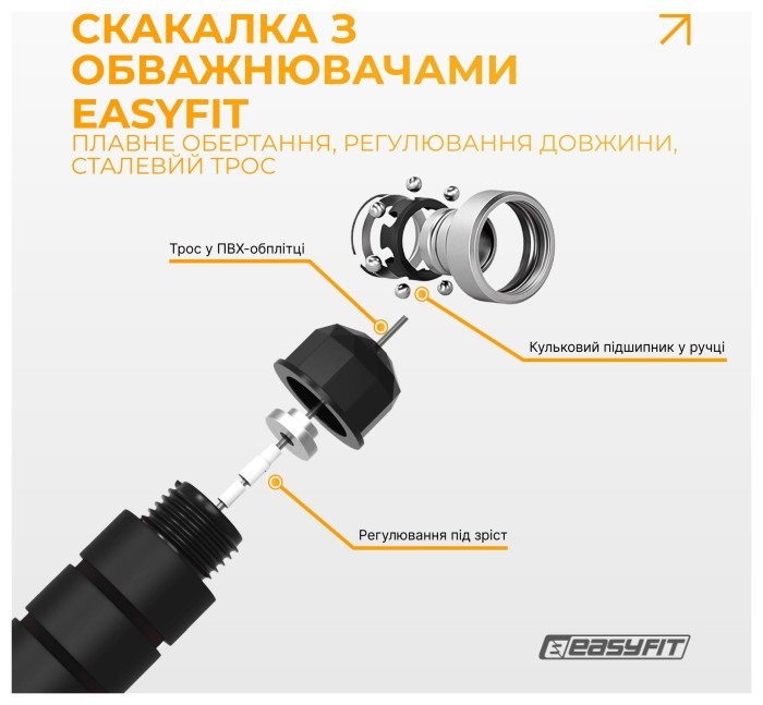 Скакалка з обважнювачем EasyFit