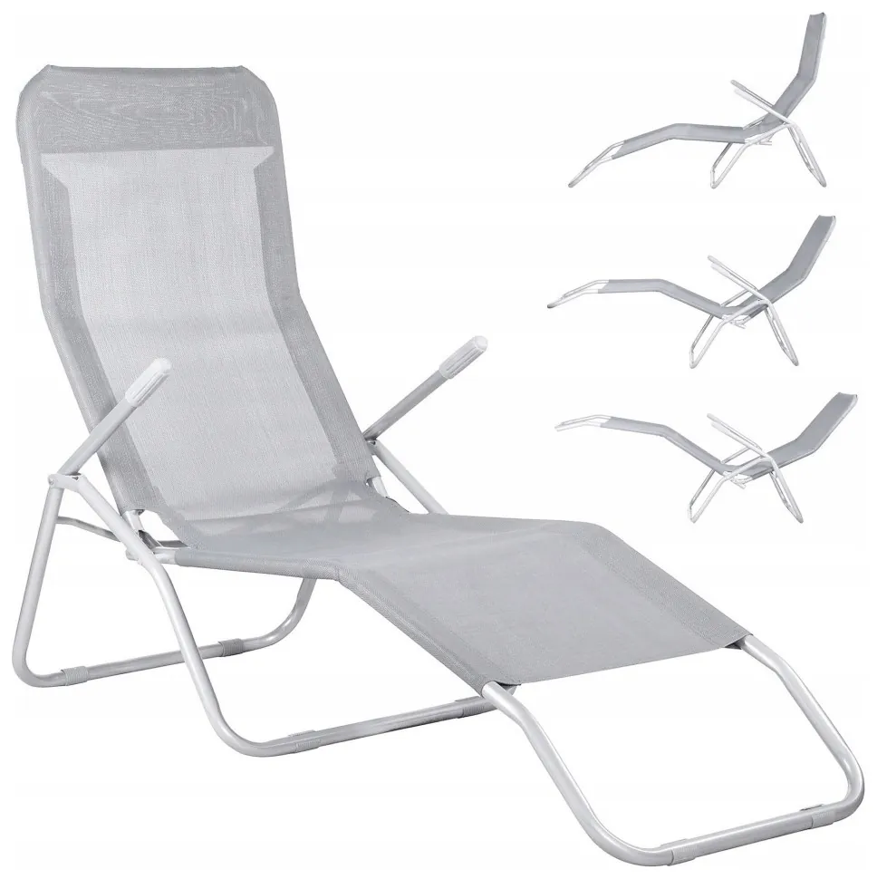 Шезлонг Springos Zero Gravity складний GC0015 Grey (LFGC0015)