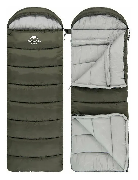 Спальник з капюшоном Naturehike U350 NH20MSD07, (1°C), правий, зелений, 6927595767238-R