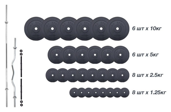 Ідеальний варіант для дому! 4 грифи + 120 кг дисків + рукавички, укр, укр