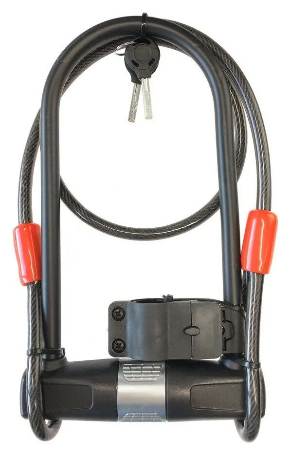 Замок для велосипеда тросовий Tempesta U-LOCK + CABLE LOCK Black (FSD-LK127020) (Чорний)