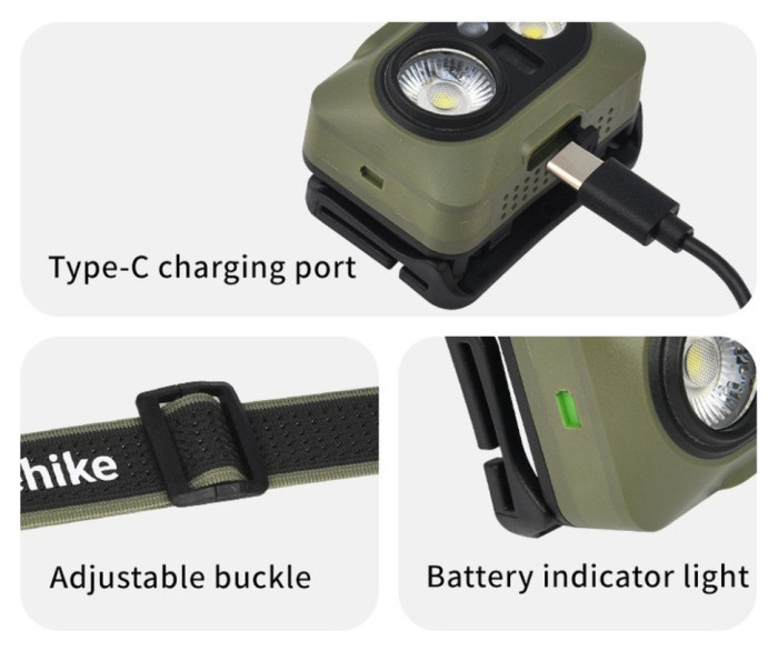 Ліхтар налобний Naturehike CNK2450ZM010, зелений