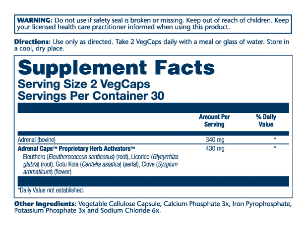 Adrenal 170mg - 60 vcaps