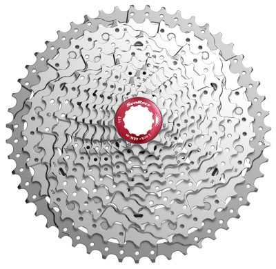 Кассета 11-k 11-46T SUN RACE MX8 MTB, алюминиевый паук, Metallic Silver