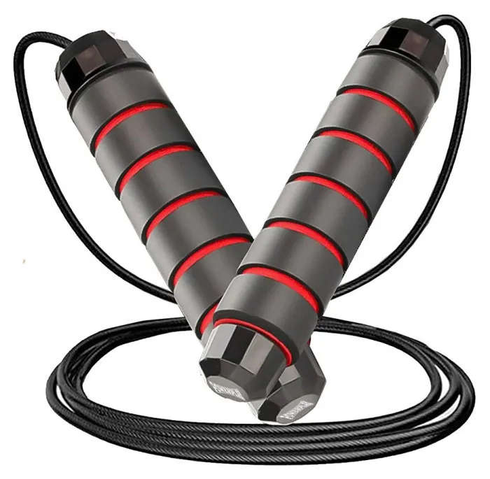 Скакалка швидкісна PowerPlay 4210 Power Weighted Jump Rope Чорна (2,7m.)