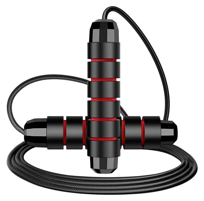Скакалка швидкісна PowerPlay 4210 Power Weighted Jump Rope Чорна (2,7m.)