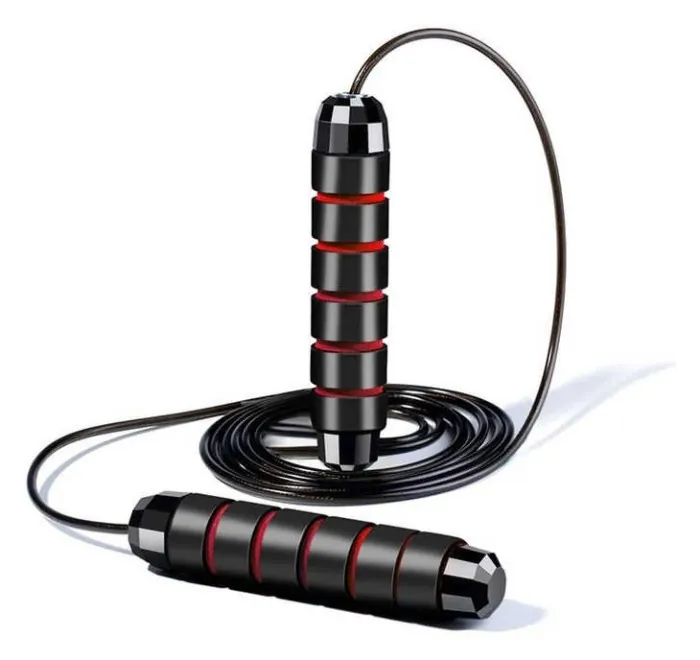 Скакалка швидкісна PowerPlay 4210 Power Weighted Jump Rope Чорна (2,7m.)