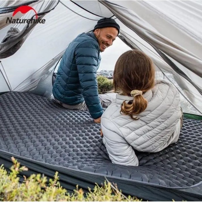 Матрац туристичний надувний двомісний Naturehike CNH22DZ018, надлегкий, 196x120x7 см, чорний, для туризму із мішком для надування