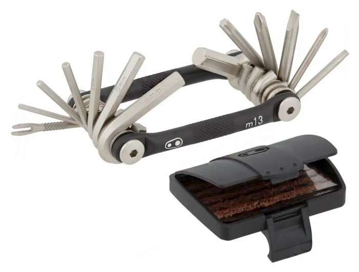 Мультитул Crankbrothers M13, 2/2.5/3/4/5/6/8мм, T10, T25, Phillips #1 #2, flat #2, инструмент для бескамерных шин, черный
