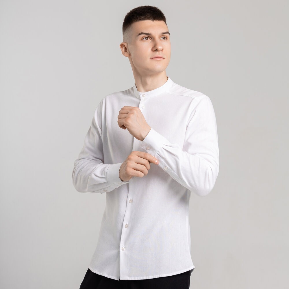Мужская рубашка белая с длинным рукавом Pobedov Orion