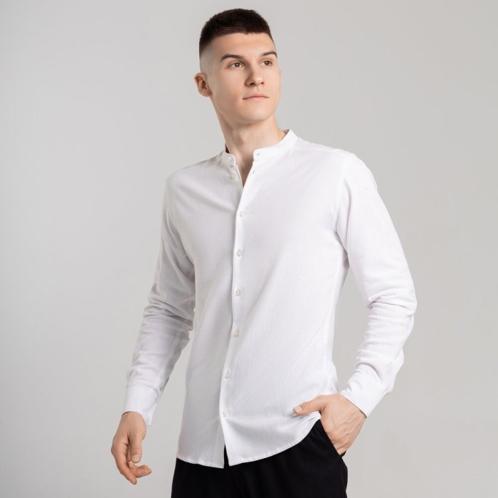 Чоловіча сорочка біла з довгим рукавом Pobedov Orion, укр, укр