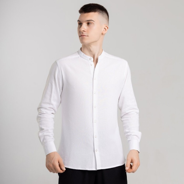 Чоловіча сорочка біла з довгим рукавом Pobedov Orion, укр, укр