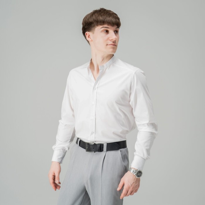 Чоловіча сорочка біла з довгим рукавом Pobedov Orion, укр, укр