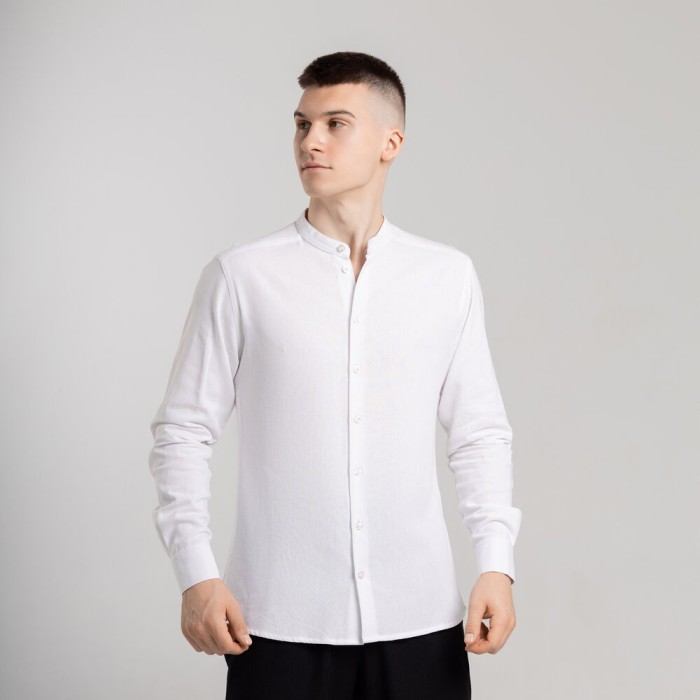 Чоловіча сорочка біла з довгим рукавом Pobedov Orion, укр, укр