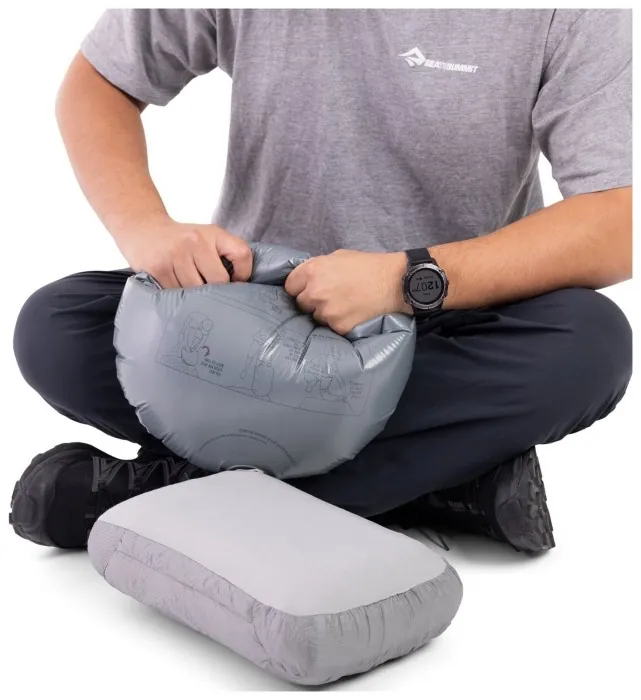 Подушка надувная Sea to Summit Aeros Down Pillow, Large, 12x42x28см, Neutral Grey