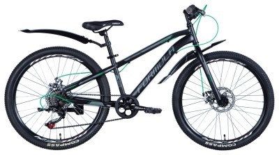 Велосипед ST 24&quot; Formula FOREST DD рама - з крилом Pl 2024 (чорно-зелений (м))