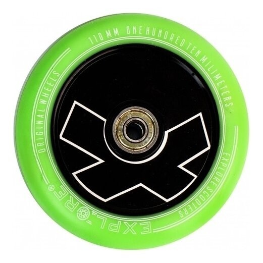 Колесо для трюкового самокату Explore 110 литий пластик abec -9 Зелений, укр, укр