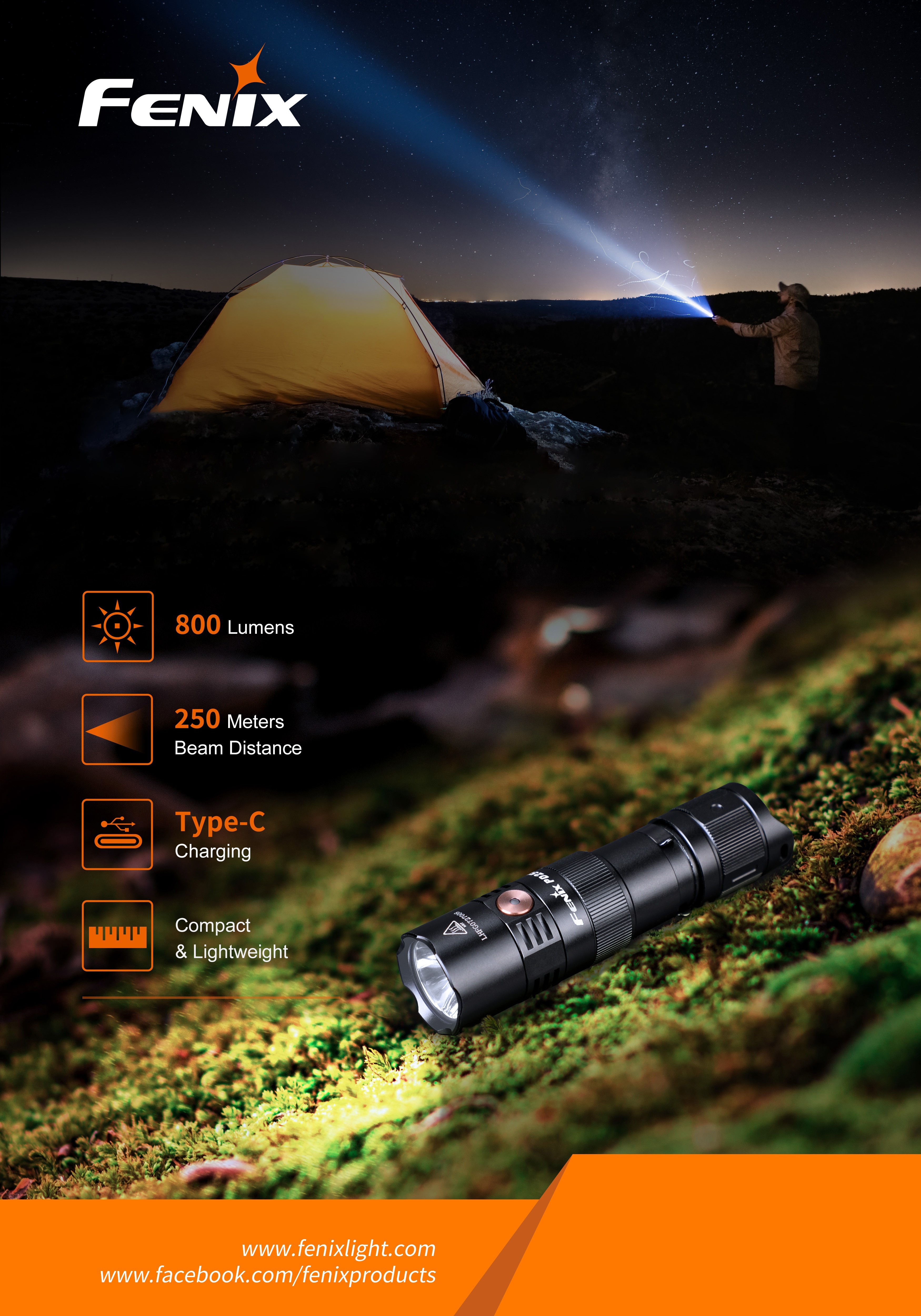 Ліхтар ручний Fenix PD25R, укр, укр