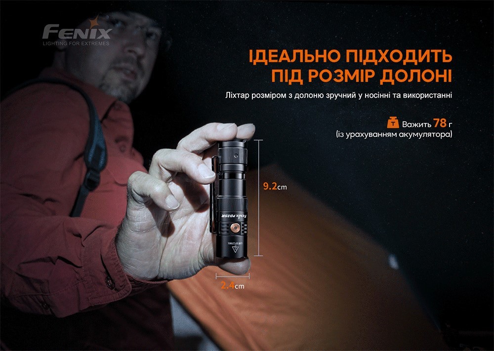 Ліхтар ручний Fenix PD25R, укр, укр