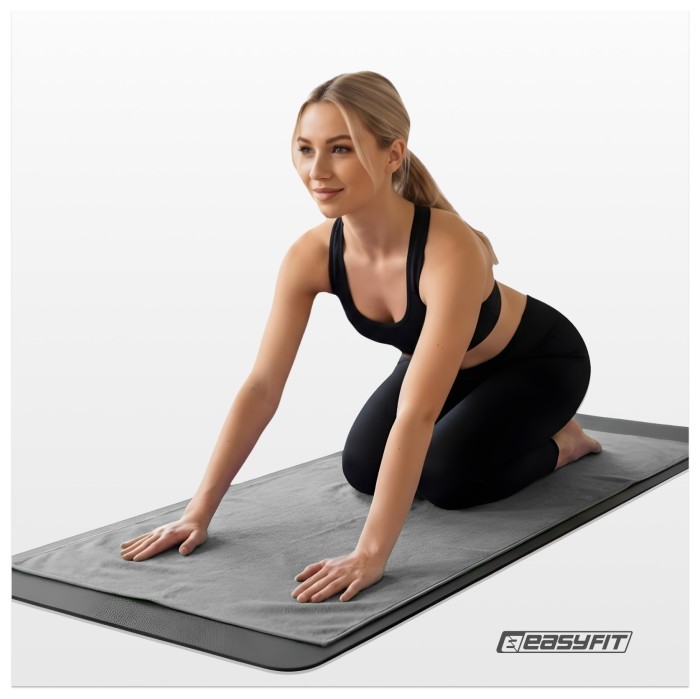 Рушник для йоги EasyFit Yoga Mat Towel з мікрофібри (Сірий), укр, укр