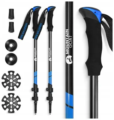 Трекінгові палиці Mountain Goat Peak+ 60-135 см Black/Blue (P-5907739318268)