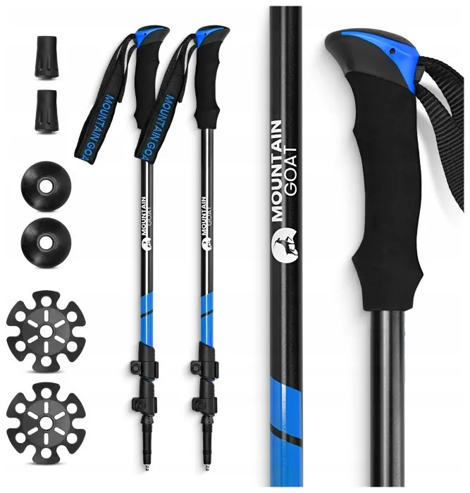 Трекінгові палиці Mountain Goat Peak+ 60-135 см Black/Blue (P-5907739318268)