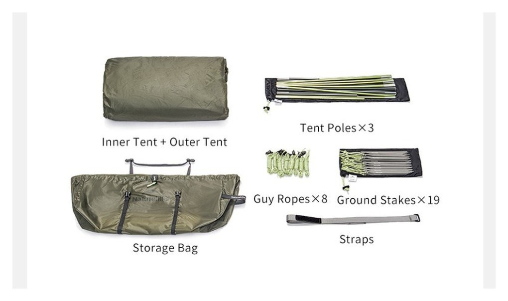 Палатка двухместная Naturehike Opalus, UL, CNK2450WS036, темно-зеленая