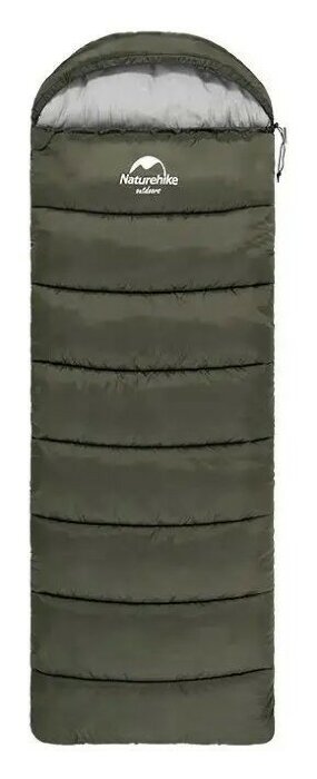 Спальник з капюшоном Naturehike U350S NH20MSD07, (-3°C), лівий, темно-зелений, укр, укр